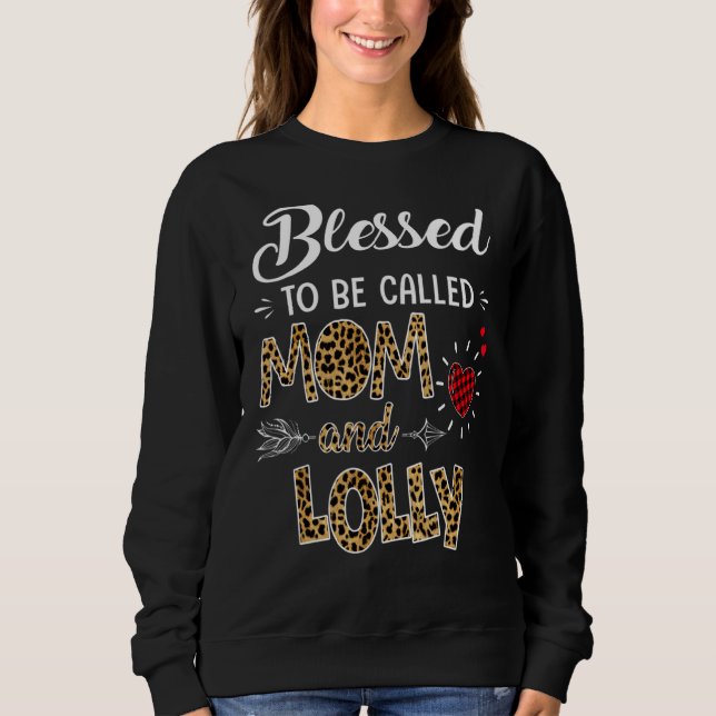 Leopard Plaid Heart  Blessed To Be Called Mum And  Sweatshirt (Front)