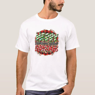 Leopard Plaid Merry Librarian Squad Christmas Ligh T-Shirt