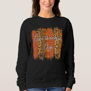 Leopard Plaid One Thankful Gigi Blessed Fall Thank Sweatshirt
