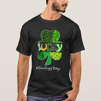Leopard Plaid Shamrock Lucky Oncology Nurse St Pat T-Shirt