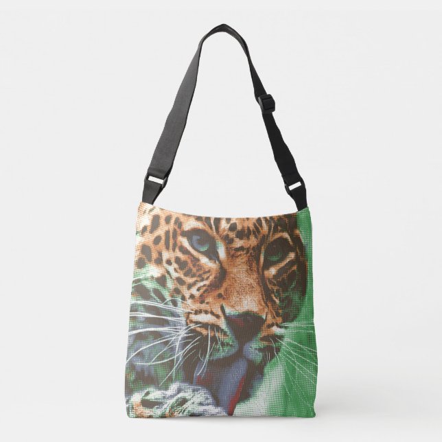 Leopard Portrait bag Greenery (Front)