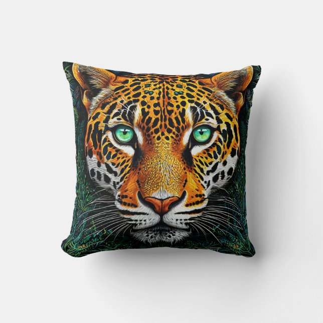 Leopard portrait cushion (Front)