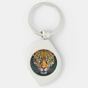 Leopard portrait key ring