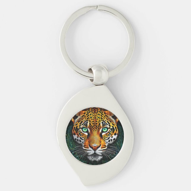 Leopard portrait key ring (Front)