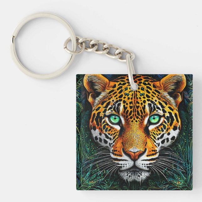 Leopard portrait key ring (Front)
