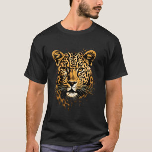 Leopard Portrait Savanna Safari Artwork Animal Pri T-Shirt