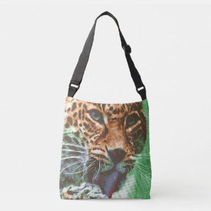 Leopard Portrait Tasche Greenery Crossbody Bag