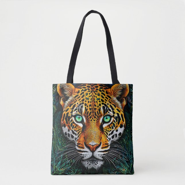 Leopard portrait tote bag (Front)
