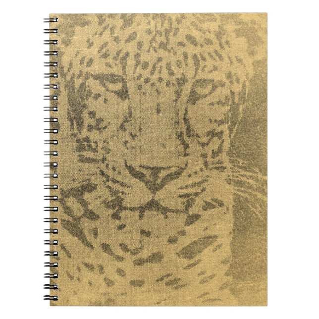 Leopard Portrait Vintage Notebook (Front)