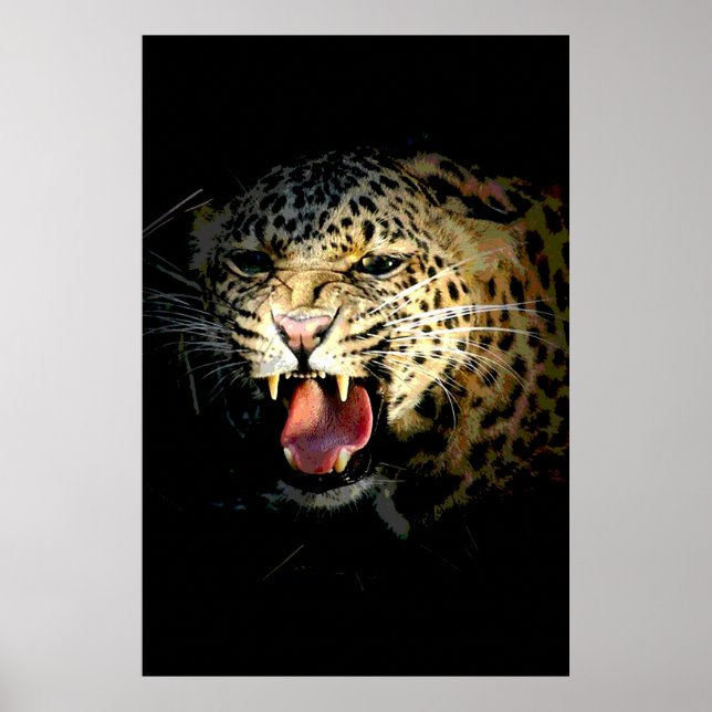 Leopard Poster Print - Motivational Wildlife Image (Front)