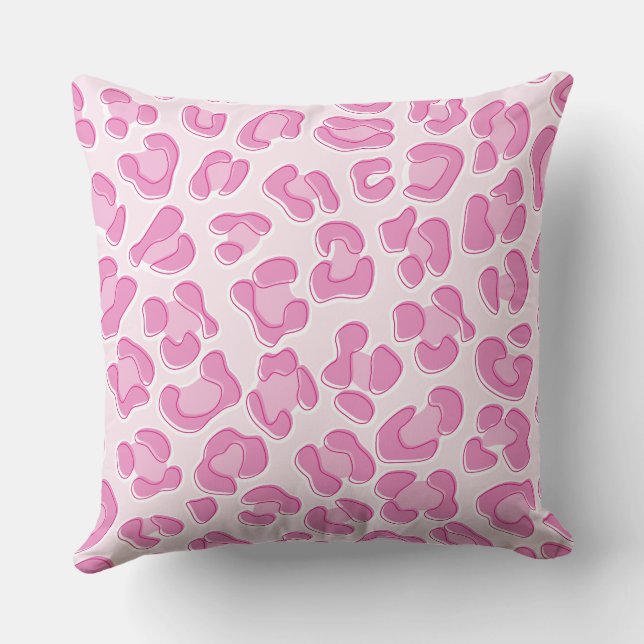 Leopard Preppy Pink Line Cushion (Back)