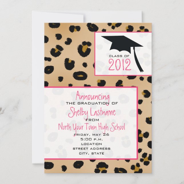 Leopard Print 2012 Graduation Announcement (Front)