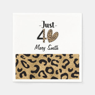 Leopard print  40th birthday Party with your name Napkin