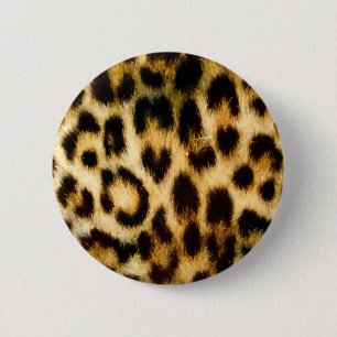 Leopard print 6 cm round badge