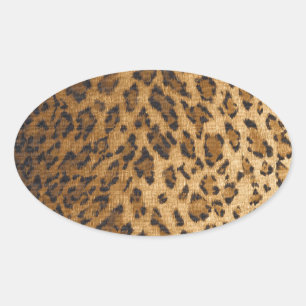 Leopard Print A monogram initials Oval Sticker