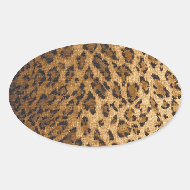 Leopard Print A monogram initials Oval Sticker (Front)
