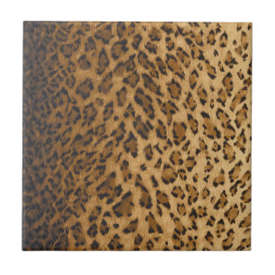 Leopard Print A monogram initials Tile