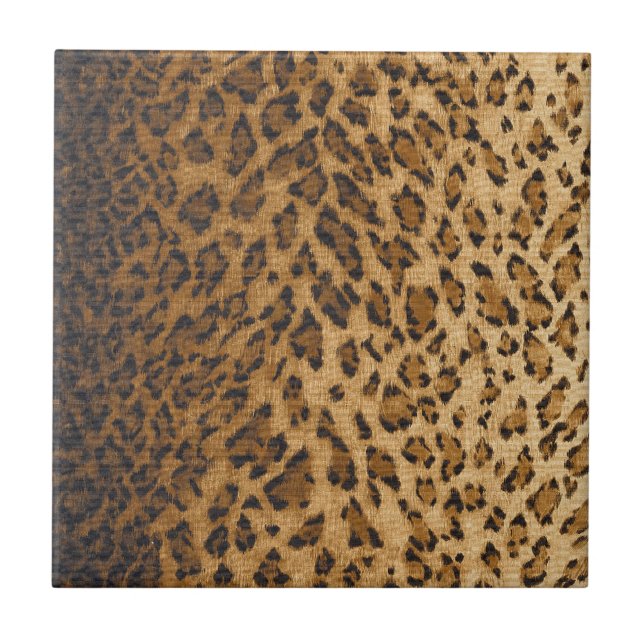 Leopard Print A monogram initials Tile (Front)