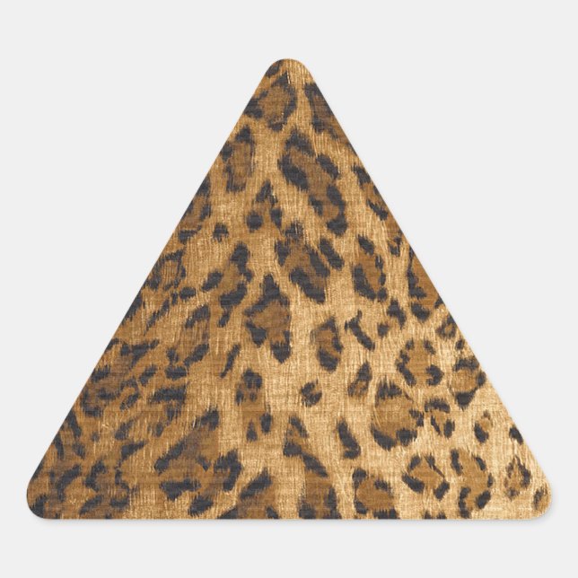 Leopard Print A monogram initials Triangle Sticker (Front)