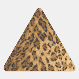 Leopard Print A monogram initials Triangle Sticker