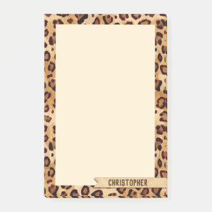 Leopard Print Add Your Name Personalized Post-it Notes