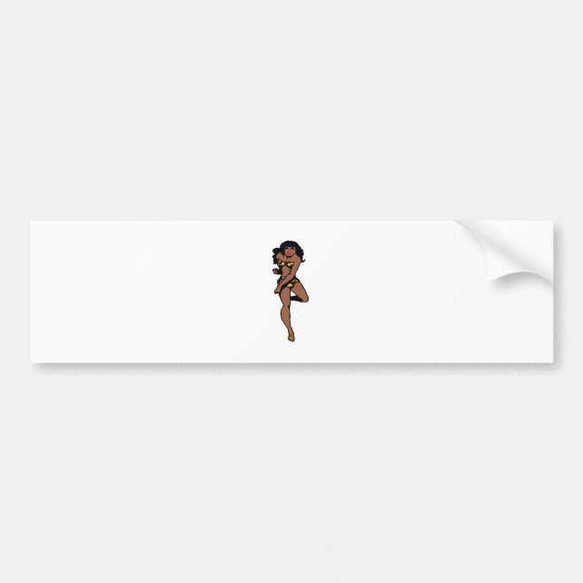 leopard print african pin up bumper sticker (Front)