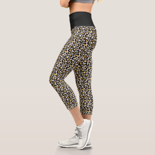Leopard print all-over design capri leggings