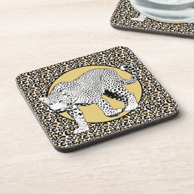 Leopard print all-over design coaster (Left Side)