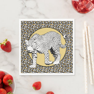 Leopard print all-over design napkin