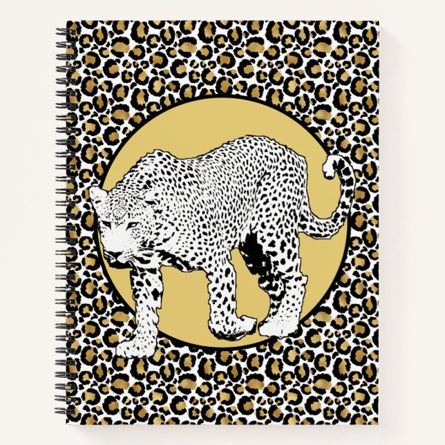 Leopard print all-over design notebook (Front)