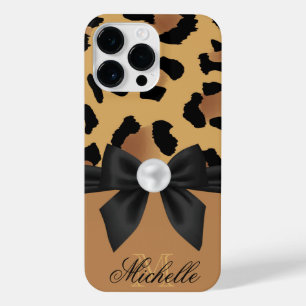 Leopard Print and Bow iPhone 14 Pro Max Case