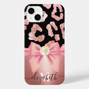 Leopard Print and Bow iPhone 14 Plus Case