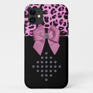 Leopard Print and Diamonds iPhone 11 Case