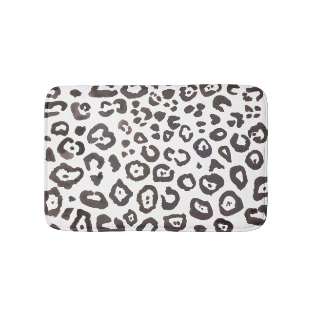 Leopard Print Animal Pattern Bath Mat (Front)