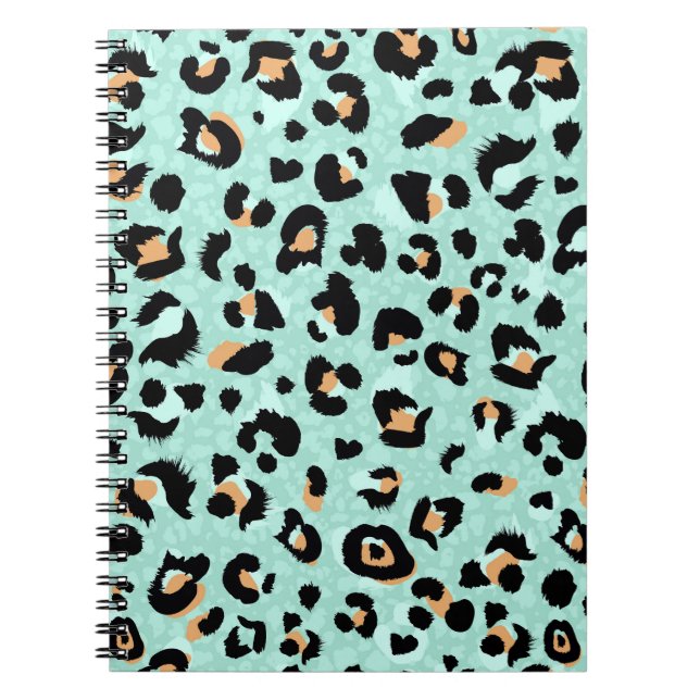 Leopard print, animal pattern notebook (Front)