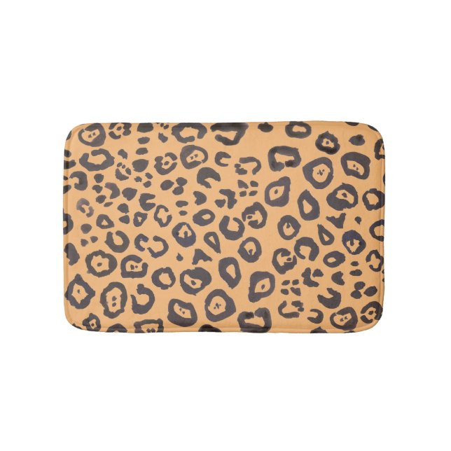 Leopard Print Animal Pattern Painting Bath Mat (Front)