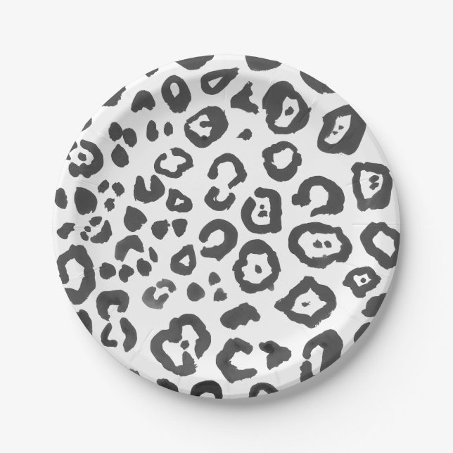 Leopard Print Animal Pattern Paper Plate (Front)