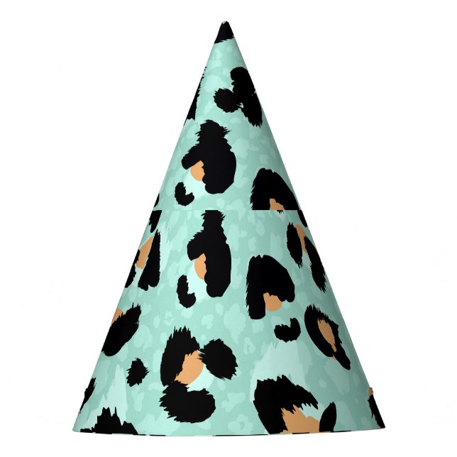 Leopard print, animal pattern party hat (Front)