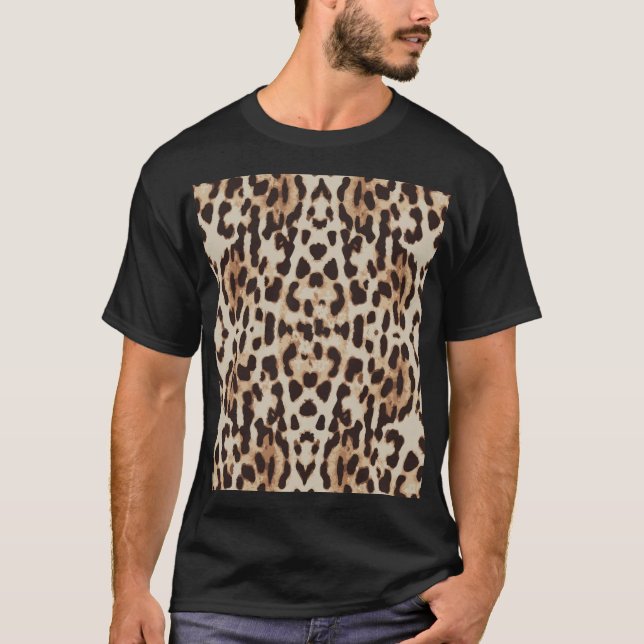 Leopard Print Animal Pattern T-Shirt (Front)