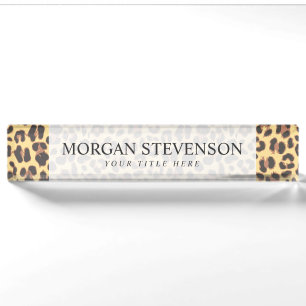 Leopard Print Animal Skin Pattern Nameplate