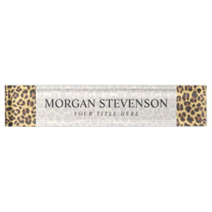 Leopard Print Animal Skin Pattern Nameplate