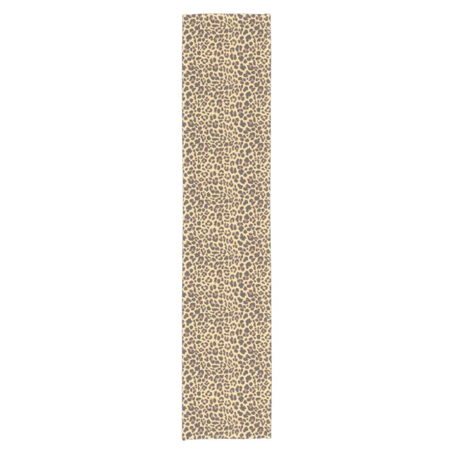 Leopard Print Animal Skin Pattern Short Table Runner (Front)