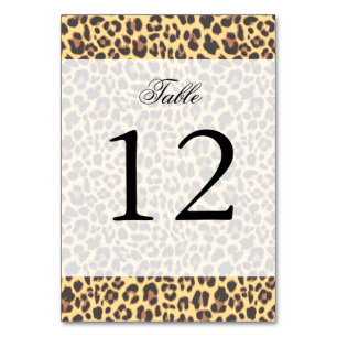 Leopard Print Animal Skin Pattern Table Number