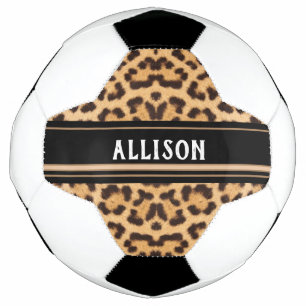 Leopard Print Animal Spots Chic Personalised Soccer Ball