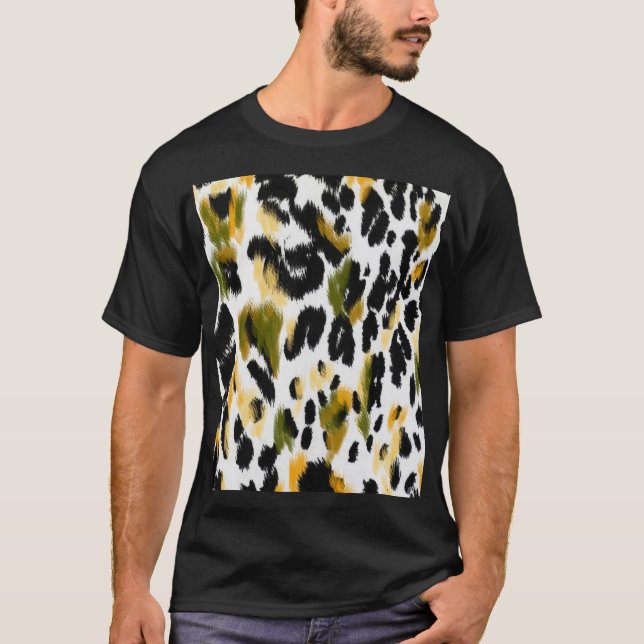 Leopard Print: Animal Texture Background T-Shirt (Front)