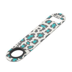 Leopard Print Aqua, Grey, White