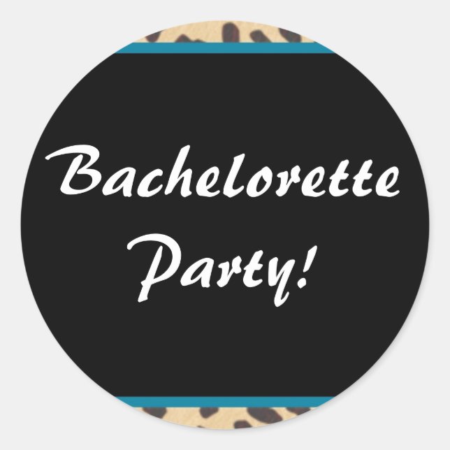 leopard print bachelorette classic round sticker (Front)