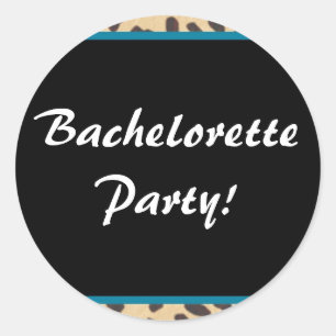leopard print bachelorette classic round sticker