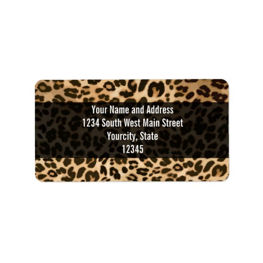 Leopard Print Background Address Label