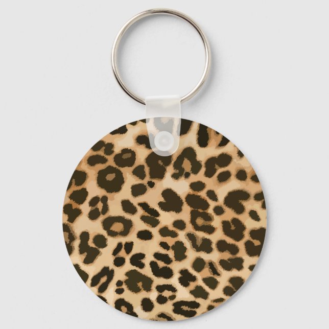 Leopard Print Background Key Ring (Front)